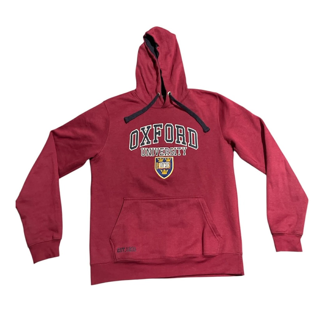 Oxford University Hoodie Men L Maroon Official Merchandise Collegiate Sweatshirt
